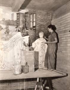 Lucienne Bloch painting in the Women's House of Detention, 1936 (foto: WPA / Archives of American Art) bloch_detention01kl.jpg