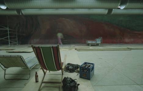 Thomas Müllenbach während der Arbeit im Tramtunnel Schwamendingen, 1985 (foto: Dorothee Hess) muellenbach_tramtunnel_1985_004kl.jpg