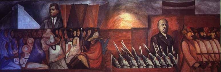 José Clemente Orozco, Struggle in the Occident: Carrillo Puerto and Lenin and the Bolshevik Revolution orozco_newschool_04kl.jpg