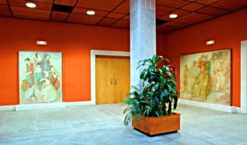 Luis Quintanilla, Guerra, emplazamiento en el paraninfo de la Universidad de Cantabria (foto: Universidad de Cantabria, Santandér) quintanilla_guerra10kl.jpg