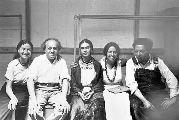 Lucienne Bloch, Ernest Bloch, Frida Kahlo, Suzanne Bloch, Diego Rivera at New Workers' School, 1934 ill. Lucienne Bloch, Ernest Bloch, Frida Kahlo, Suzanne Bloch, Diego Rivera, New York, 1934