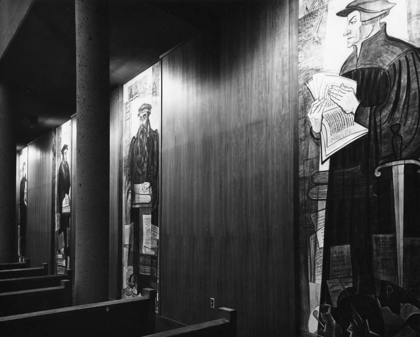 Lucienne Bloch, Four Reformation Leaders, Calvary Presbyterian Church, 1963 ill. Lucienne Bloch, Four Reformation Leaders, Calvary Presbyterian Church, 1963